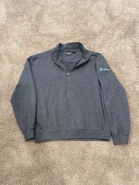 Ping Exopack Gray 1/4 Quarter Zip Pullover Sweatshirt Men's Size L